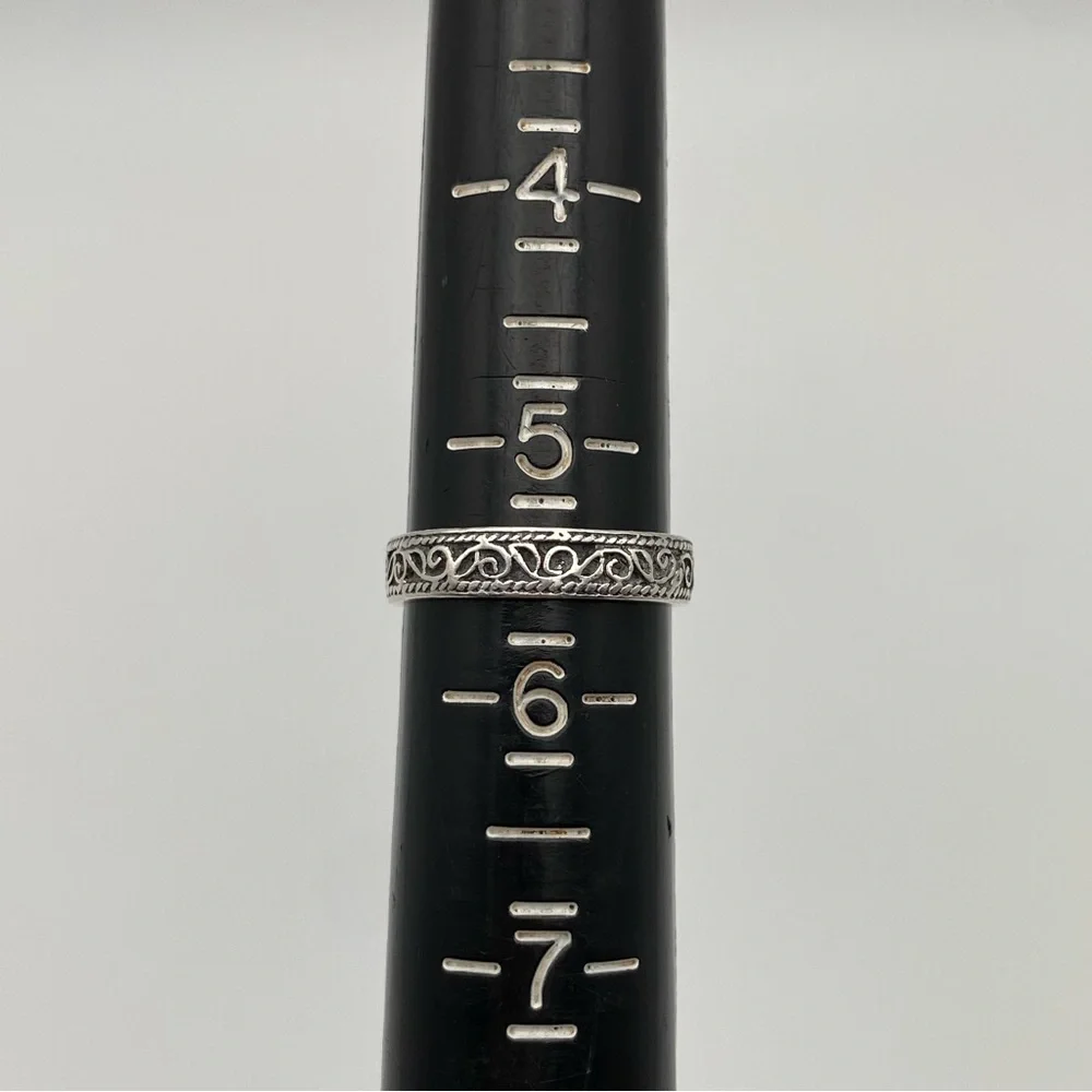Sterling Silver 925 Leaf Vine Scroll Ring - Picture 7 of 7